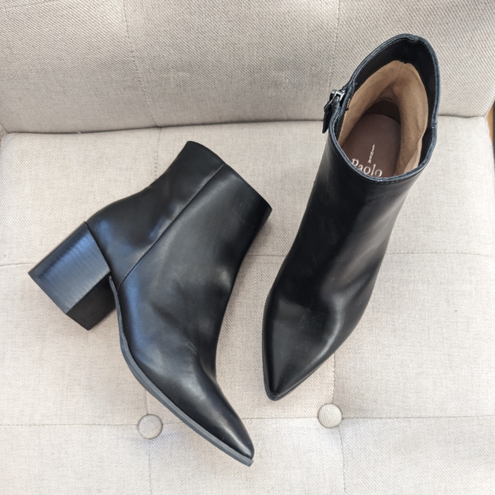 Paolo Sadie Black Block Heeled Pointed Toe Slim S… - image 3